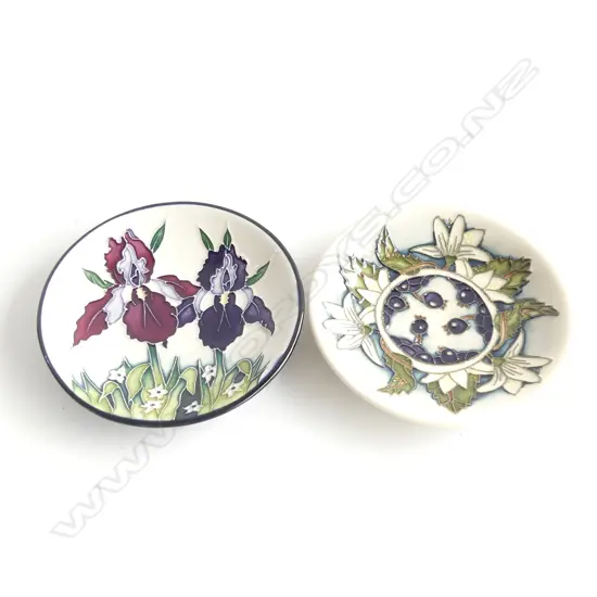 Two Moorcroft small trays 'Duet' and 'Juneberry'